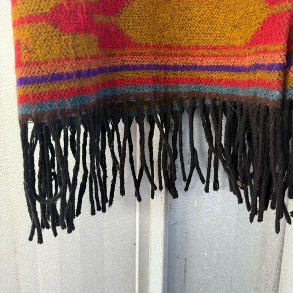 Chico’s Colorful Southwestern Patterned Coat with Fringe - Picture 5 of 7